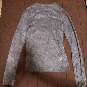Light Gray Lace Long-Sleeve Top